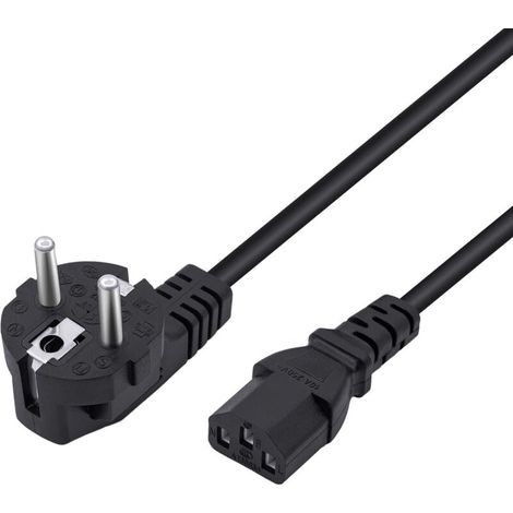 Câble d'Alimentation C13 1.5m 250V 16A AC pour Moniteur PC, Ordinateur, Beamer, Imprimante, Cuisinière Électrique, Projecteur (1/5)