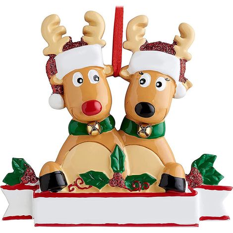 Ornement De Sapin De Noël - Cerf Personnalisable En Résine - Décoration Festive Pour Intérieur - Lot De 1 Pièce (1/5)