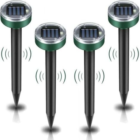 4 Pack Solar Mole Repellent, Ultrasonic Pest Repeller - Mole Control with IP65 Waterproof, Garden Mole Repellent YMYNY Mole Repellent (1/4)