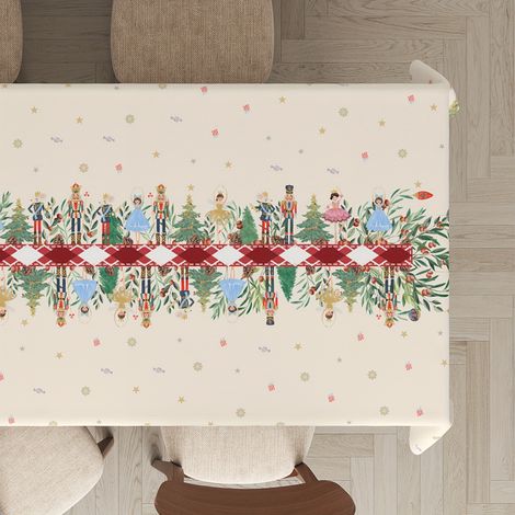 1 pièce, Nappe de Noël festive Casse-Noisette et Houx, décoration de Noël, nappe rectangulaire ou ronde en polyester, pour intérieur et extérieur, bor (1/5)