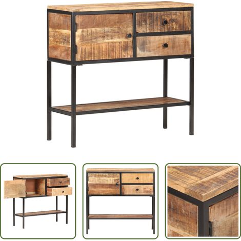 Meuble industriel -  Buffet 85x30x80 cm Bois de manguier brut (1/5)
