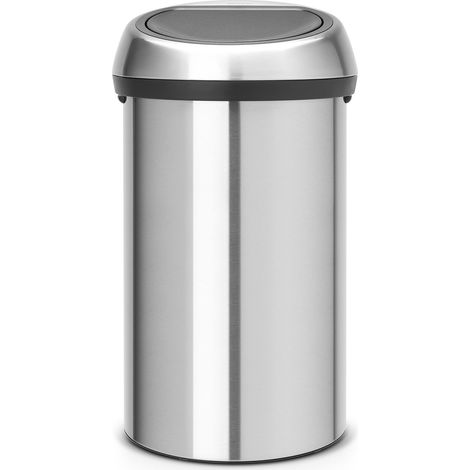 Brabantia Touch Bin Pattumiera in Acciaio, Coperchio Inox Satinato, 60 L, Inox Satinato (1/5)