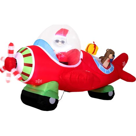 CASART Animated Inflatable Santa on Plane with Spinning Propeller (1/5)