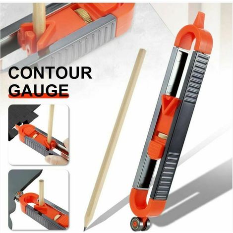 Règle de jauge de contour SR avec verrouillage, règle de traçage de contour de crayon, règle de contour pour copier avec précision des formes irrégulières, jauge de duplication de contour pour (1/4)
