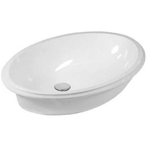 Villeroy & Boch – Vasque à encastrer sans trou 615x415 mm – Céramique CeramicPlus – Ovale avec trop-plein – Installation facile sous plan - 614400R1 (1/5)