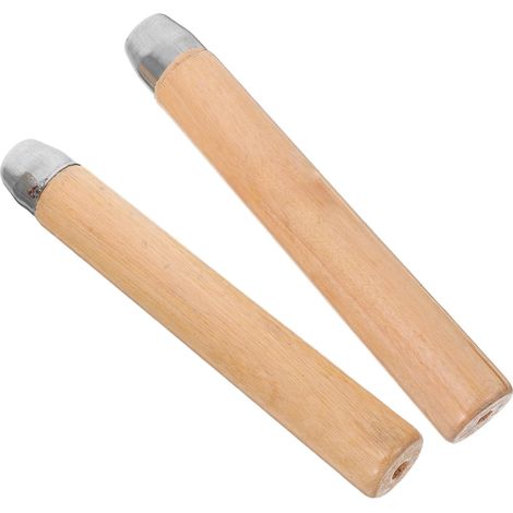 Poignée pour Limes à Bois 2 Pièces, Manche en Bois avec Colliers en Fer, Trou Intérieur 8mm, Idéal pour Réparation et Artisanat (1/5)