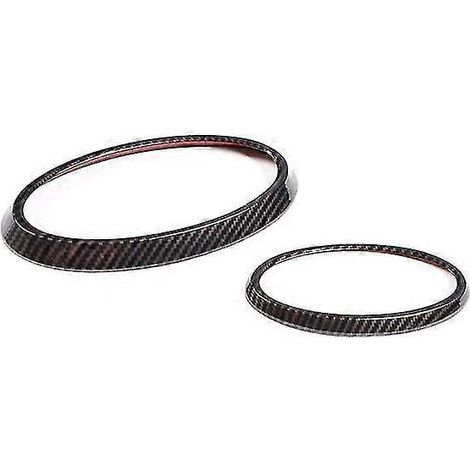 Für Subaru Outback 2022-2022 ABS Carbonfaser-Optik Auto Front-/Heck-Emblemring Logo-Rahmen Abdeckung Dekorationsaufkleber Zubehör --Stil A