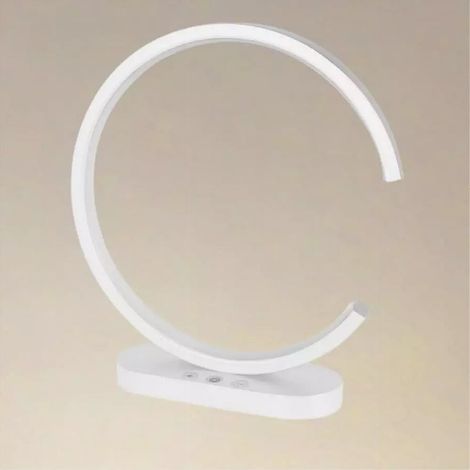 TrAdE Shop Traesio - Lampada Da Tavolo Led 12w Design Curva Bianco Touch Scrivania Comodino Ip20 32736 - (1/4)