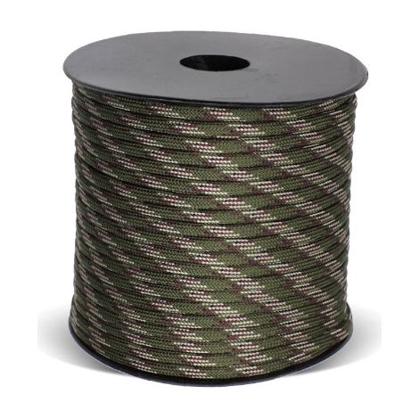 Camouflage vert militaire de 50 m Corde de tente en polyester à 9 brins, corde pour bâche de camping, corde résistante au vent, corde de survie d'urgence (1/5)
