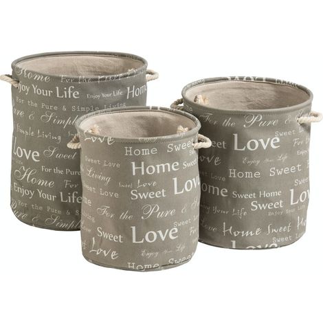 Premier Housewares Canvas Round Laundry Hampers - Set of 3 (1/2)