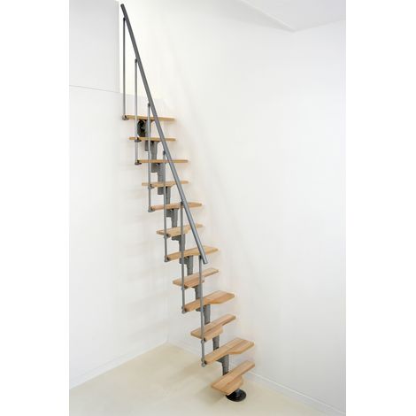 Minka Mittelholmtreppe Vienna 35 - 293,8cm Geschosshöhe Buche Grau