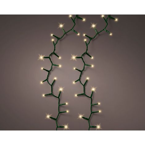 Goldene LED-Lichterkette mit grünem Kabel, Außenbereich, 500 LEDs, 11 m
