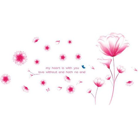 Autocollants vinyle fleurs rêve rose chambre mariage déco romantique cosy mur