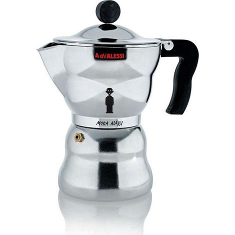 Alessi AAM33-3 Caffettiera Moka in Alluminio 3 Tazze 15 cl colore Nero