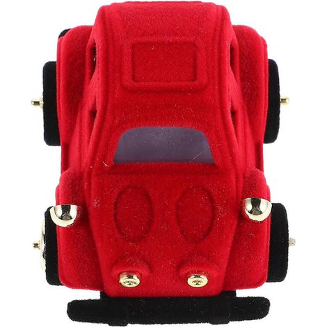 Boîte à bague en peluche mignonne en forme de voiture, écrin pour bague de fiançailles, surprise pour la Saint-Valentin, cérémonie de mariage, fiançailles et présentation de bijoux (1/5)