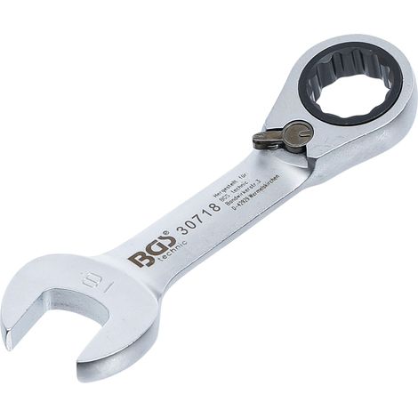 Llave combinada  corta  con carraca reversible  18 mm (1/3)