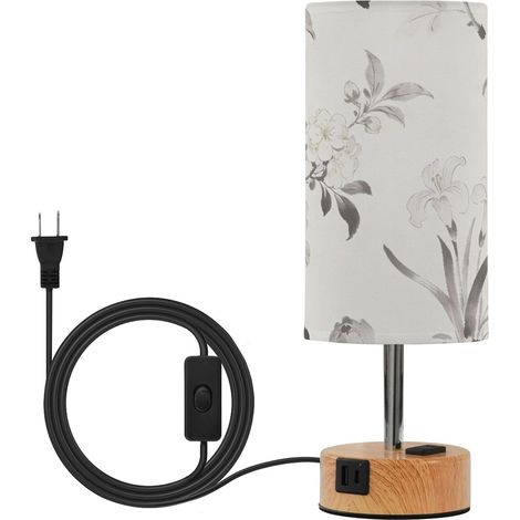 Yuiboo Petite lampe de table au design vintage noir et blanc avec (1/5)
