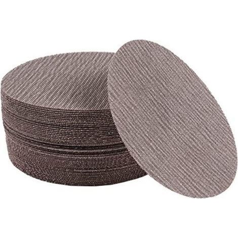 Disque abrasif de ponceuse maille, lot de 50, 150 mm, grain 120, auto-agrippant, sans poussière, antiadhésif, pour carrosserie automobile, bois, métal, plastique et peinture, (1/5)