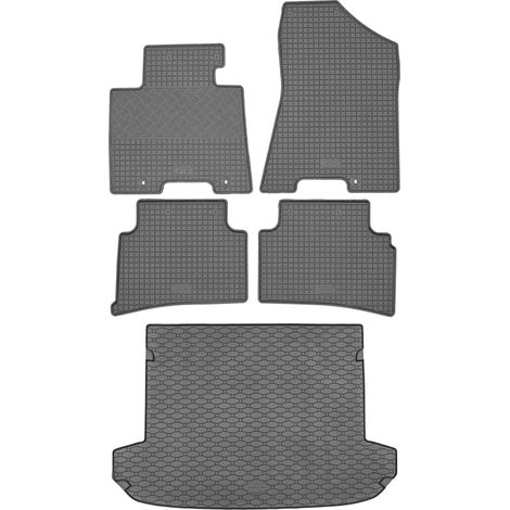Ensemble de tapis de sol en caoutchouc pour Kia Sportage IV SUV (janvier 2016 - décembre 2021) + tapis de coffre. (1/5)