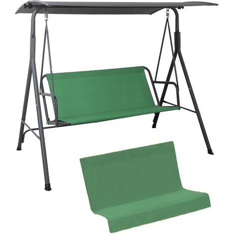 Housse de rechange pour balancelle 2/3 places, tissu Oxford 600D imperméable et résistant, housse de coussin pour balancelle,138x50x50cm-Vert (1/4)