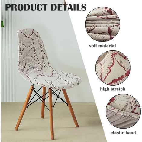 Housse Chaise Scandinave Imperméable Extensible Housse de Chaise de Salle à Manger Lavable Couverture de Chaise de Cuisine Décor de Cuisine Maison 2 Pièces Rouge de vin (1/5)