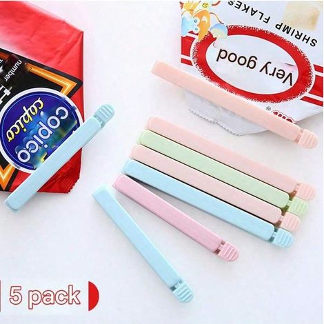 Lot de 5 pinces de fermeture pour sachets et sacs de congélation. (1/4)