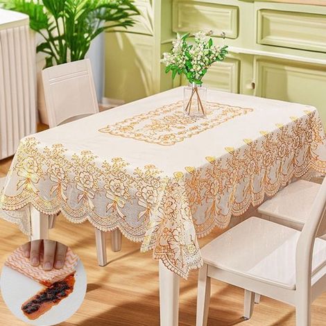 Mantel impermeable, resistente al aceite y al calor, Mantel rectangular fácil cuidado, Material PVC, Mantel/supermantel no lavable, 135 × 180 cm (1/5)