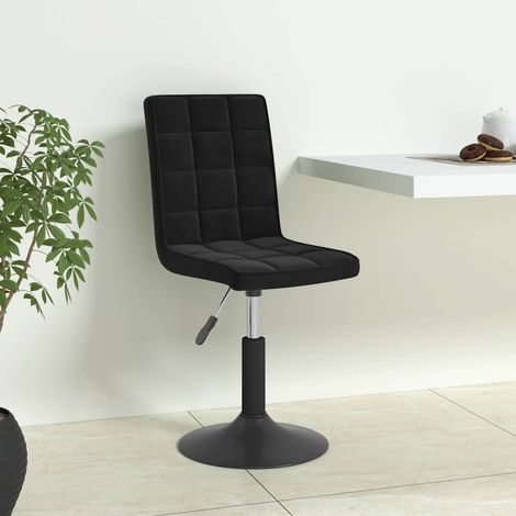Lot de 4 Chaises pivotantes Chaises de salle à manger Chaise de cuisine Noir Velours 33792 (1/5)