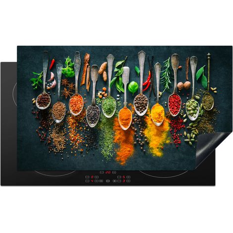 PROTECTION PLAQUE INDUCTION Herbes - Épices - Cuillères Tapis Pour Induction 89.6x51.6 cm