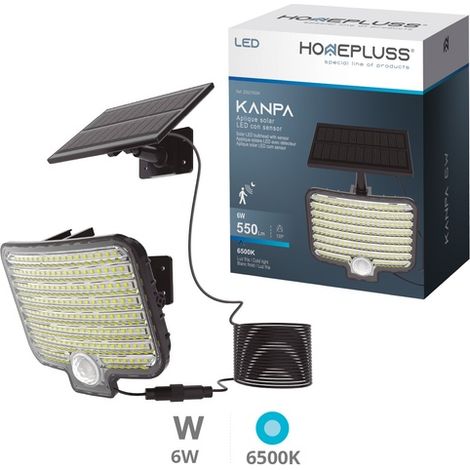 Aplique solar LED Kanpa con sensor de movimiento y crepuscular 6W 6500K