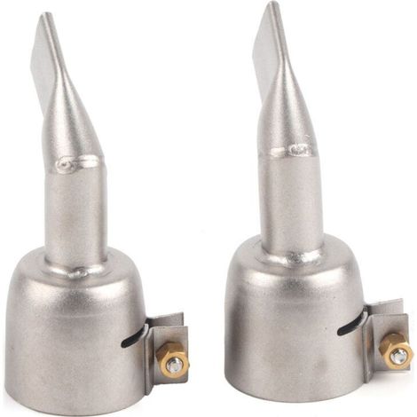 Buse de pistolet de soudage, 2 pièces buse de pistolet à air chaud en acier inoxydable de 120 degrés, accessoires de pistolet thermique de soudage à buse plate, pour le soudage de feuille de plastique (1/5)