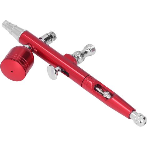 Aérographe Portable Mini G1/8 Pistolet Peinture Laiton pour Maquillage Nail Art Tatouage Costume Loisirs Créatifs Rouge (1/5)