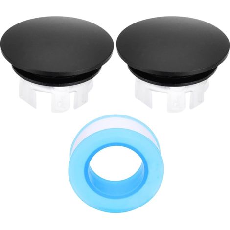 Überlaufabdeckung für Spülbecken – 2er-Set – ABS und Kupfer – Wasserdichter Abflussdeckel – Bad/Küche – 30 x 12 mm, Chrom (1/5)