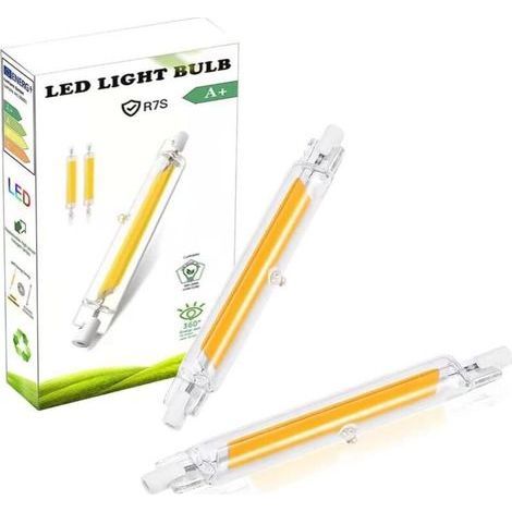 R7S 78 mm 10-W-LED-Lampe, entspricht einer 100-W-Halogenlampe, R7S-LED-Röhre, neutralweißes Licht (4500 K), 1000 lm mit breitem 360°-Abstrahlwinkel, dimmbar, flimmerfrei, 2er-Pack (1/5)