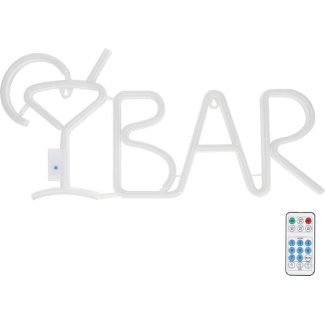 Lettre LED néon en forme de « BAR » pour bar de chambre ou de soirée, avec lumière jaune chaude (1/5)