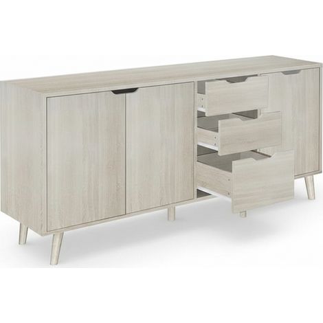 Madia Moderna Contenitiva Mobile Soggiorno Credenza 160x40x74.5 cm rovere