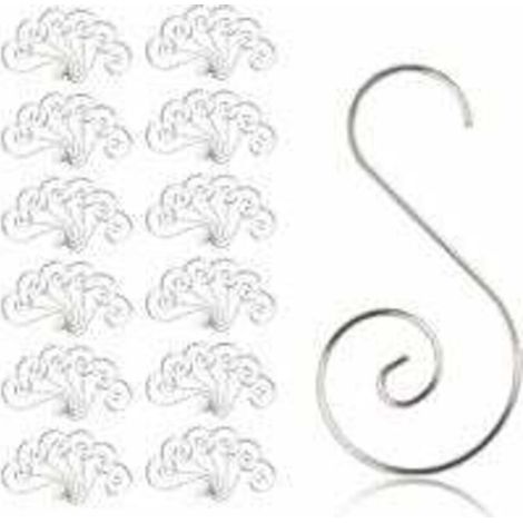 Christmas Ball Hooks, 100 Pcs S-Shaped Christmas Ornament Hooks, Hanging Hangers for Christmas Trees, Holiday Decorations (1/5)