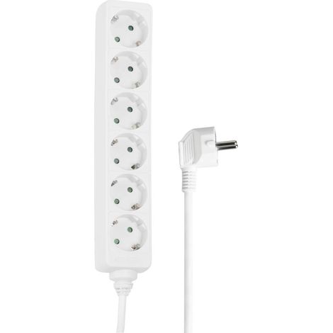Hama 00030529 Multipresa 6 scomparti Bianco Schuko 1 pz. (1/5)