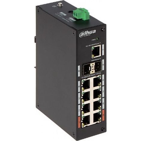 Dahua Swith 11-Port Switch with 8 Gigabit PoE Ports 8x RJ45 1000M (PoE Power) 2x SFP 1000M 1x RJ45 1000M PFS3211-8GT-120-V2