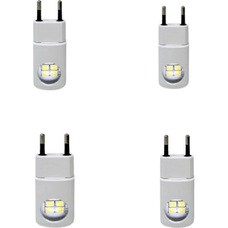 Ynkkvre - Lot de 4 veilleuses LED, bande lumineuse, lumière blanche chaude douce, veilleuse crépusculaire, éclairage d'ambiance, veilleuse pour chambre, salle de bain, chambre d'enfant, couloir, cuisi (1/5)