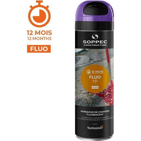 Traceur de chantier FLUO TP Rouge (500 ml) - 141520 - Soppec