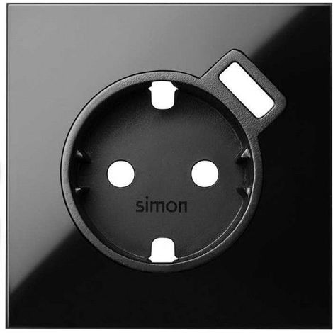 Tapa para base de enchufe shuko con cargador USB negro Simon 10000049-138 (1/2)