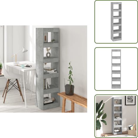 The Living Store Libreria/Divisorio Grigio Cemento 40x30x166 cm - Divisorio