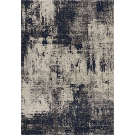 MILAN - Tapis d'inspiration "Createur" Taupe et Bleu petrole 080 x 150 cm (1/5)