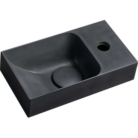 Sapho Small - Handwaschbecken, 31x17 cm, ohne Überlauf, Hahnloch rechts, Anthrazit PK30516 (1/5)