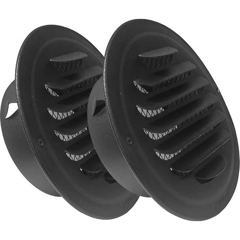 2 Pcs 100mm Stainless Steel Round Exhaust Pipe Ventilation Grille for Chimney Kitchen Bathroom Ventilation (Black-100mm/2pcs) (1/5)