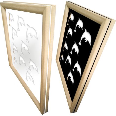 DOLPHIN - Moduli Decorativi in Legno e PVC - Colore: bianco - Misura: 48x48 cm (1/4)