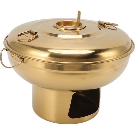 Casserole Charbon Portable en Acier Inoxydable Petit Pot à Glace Sèche Pour Une Personne Fondue au Lait Thé Doré (1/5)