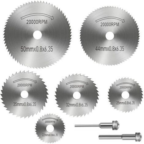 8 Piece HSS Saw Blade Set, Circular Saw Blades, Disc Grinder, Wood Cutting Disc, Grinding Wheels, Mini Circular Saw Blade, Rotary Saw Blades, for Wood, Plastic, Metal (1/5)