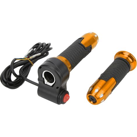 Poignée d'accélération universelle 12V-99V avec interrupteur pour vélo électrique et scooter - Finition dorée (1/5)
